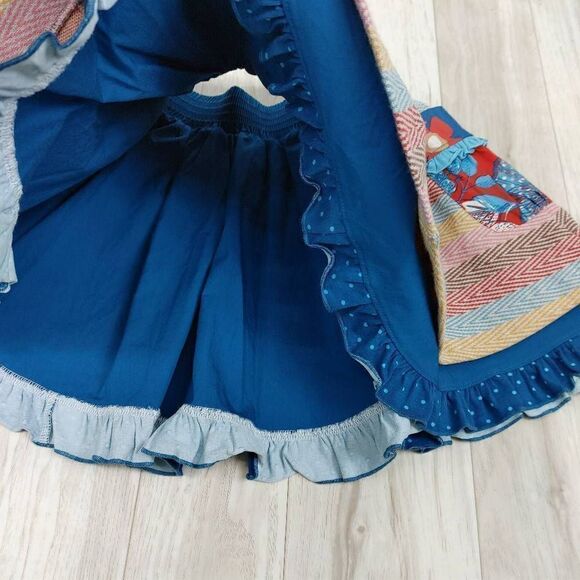 Wild Flowers School Spirit Skirt Girls Size 6 Striped Polka Dot Ruffle Floral. - Picture 7 of 9